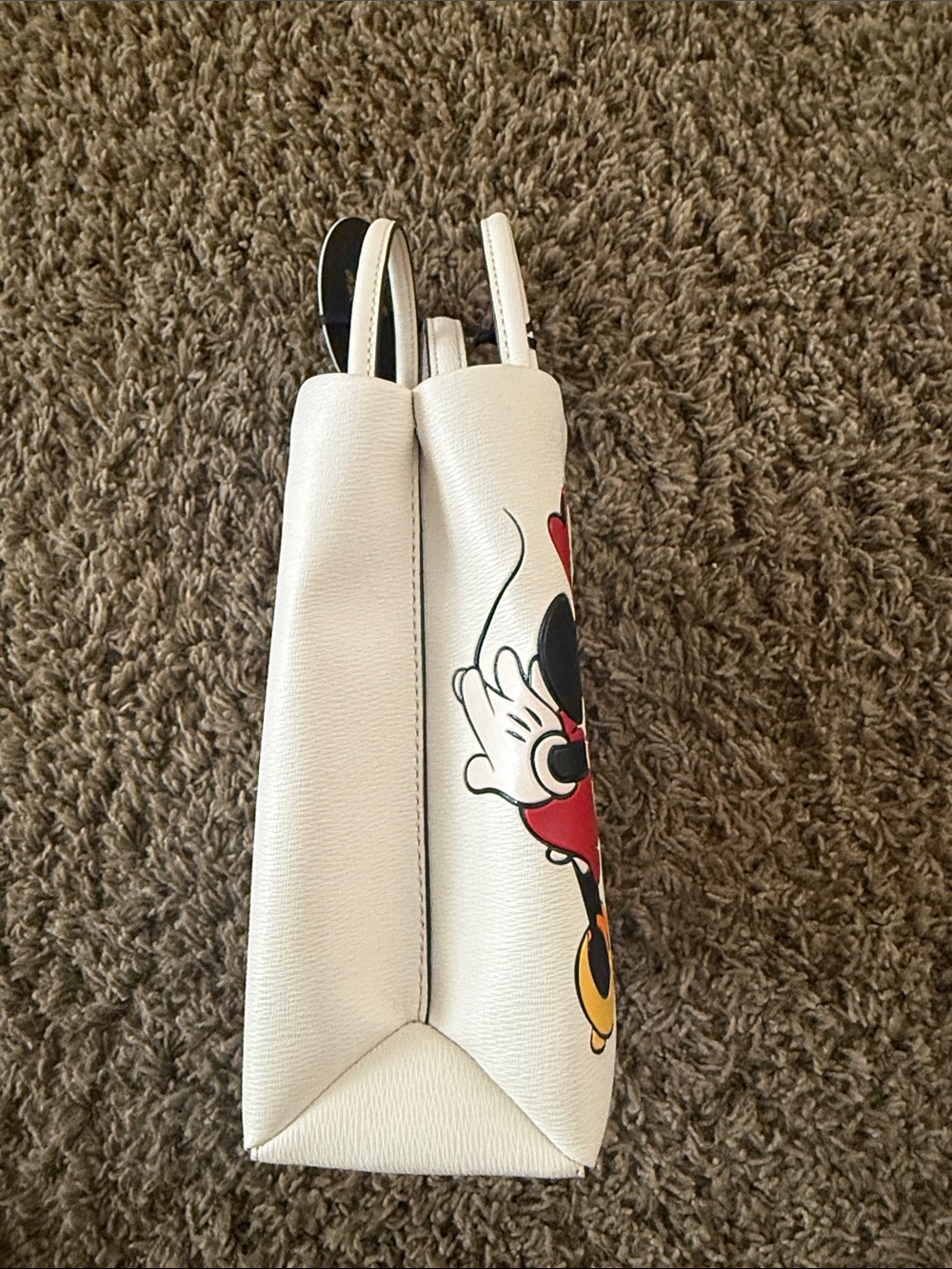 kate spade White Leather Minnie & Mickey Kiss Tote - Picture 8 of 9